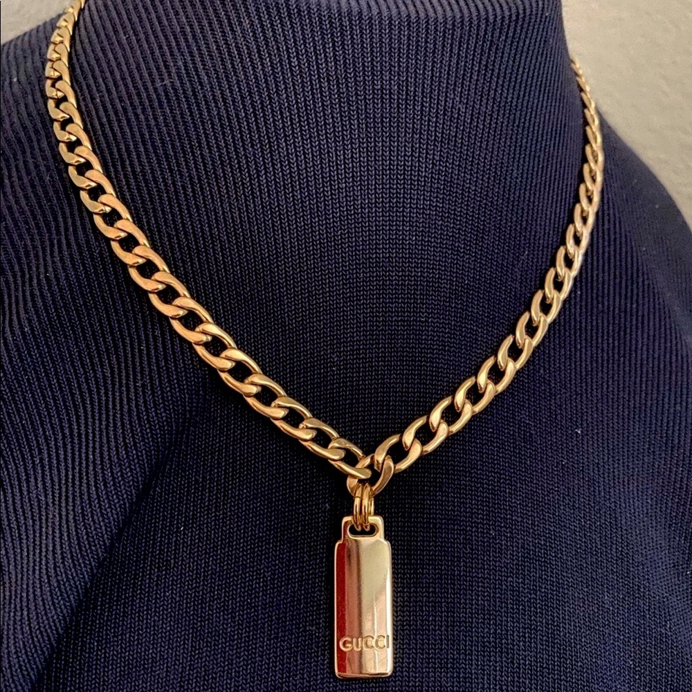 Gucci pendant on chocker chain necklace